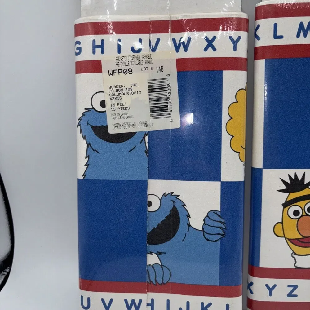 Sesame Street Bert & Ernie ABC Decorative Border Wall Covering 13.1 ft-1990s NEW